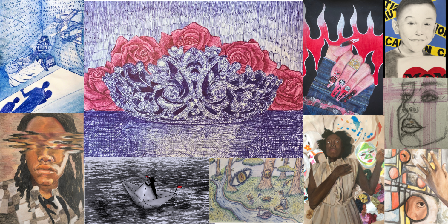 Collage of student artwork